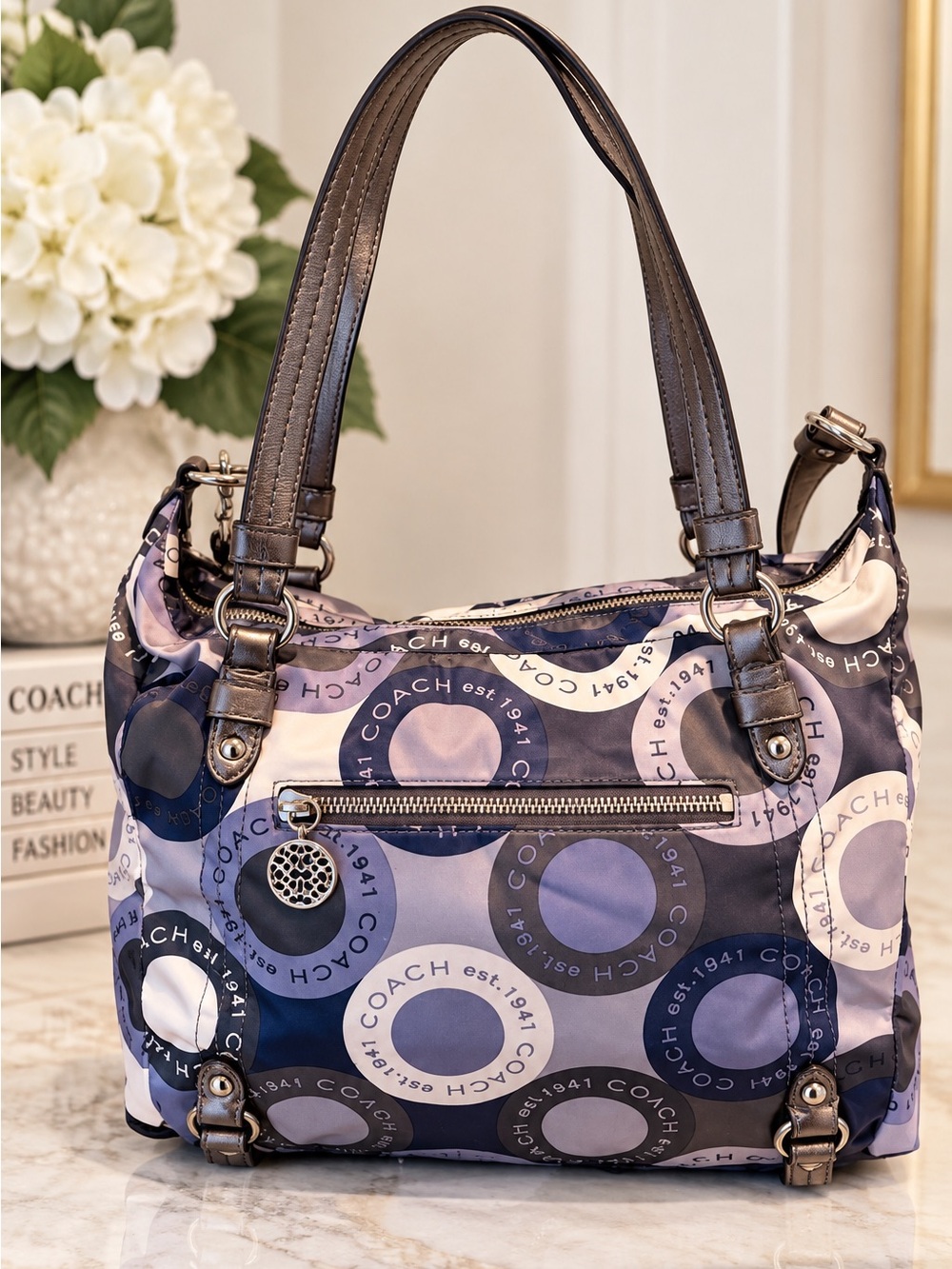 Coach Snaphead Print Sateen Alexandra Satchel Crossbody Handbag F17582 Y2K, $398